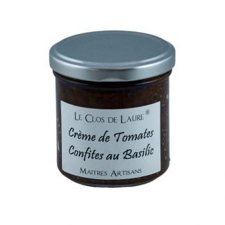 crème de tomates confites au basilic