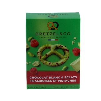 Bretzels chocolat blanc framboise pistache